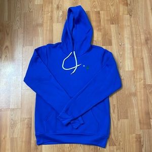 Hoodie sweater with logo, Bella+ Canvas brand, size “S” and royal blue color